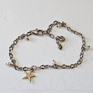 Brighton‎ Faux Pearl Starfish Nautical Beach Charm Anklet